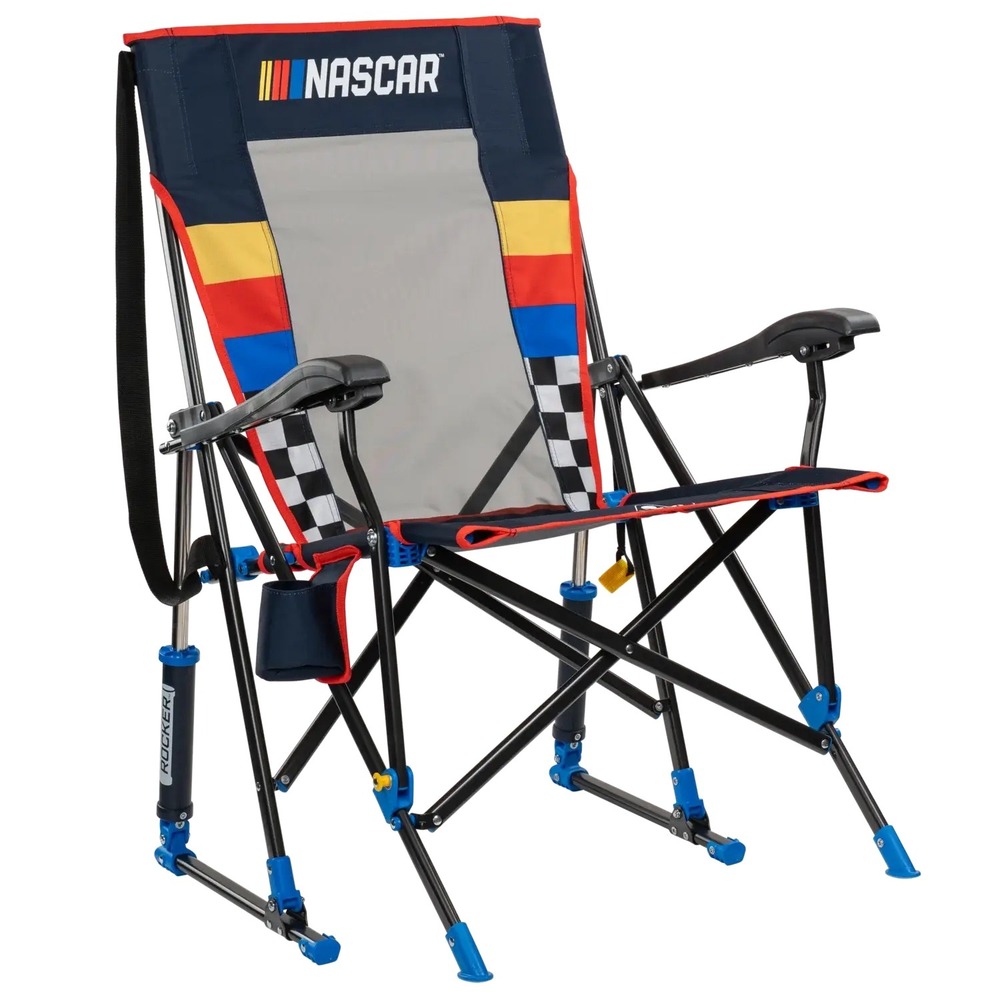 GCI Outdoor RoadTrip Rocker NASCAR Edition Folding Rocking Camp Chair Blue